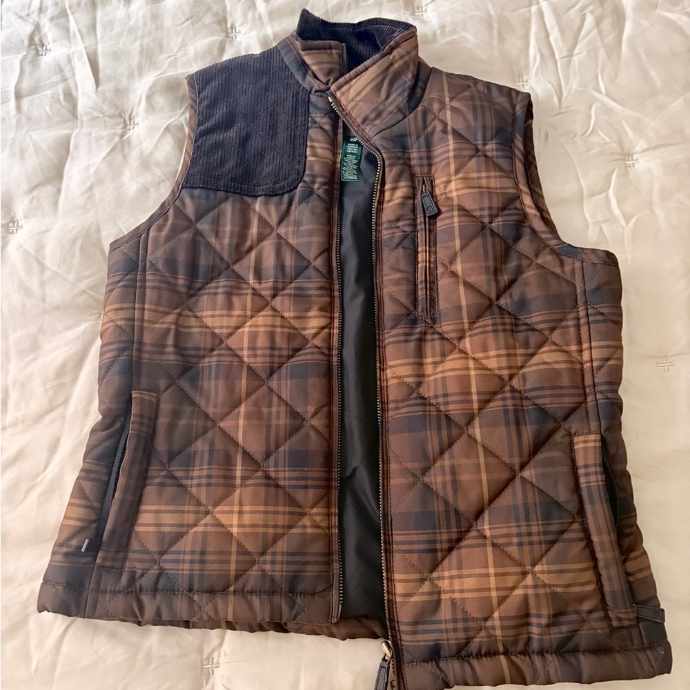 Ralph Lauren Petite Plaid Quilted Vest
